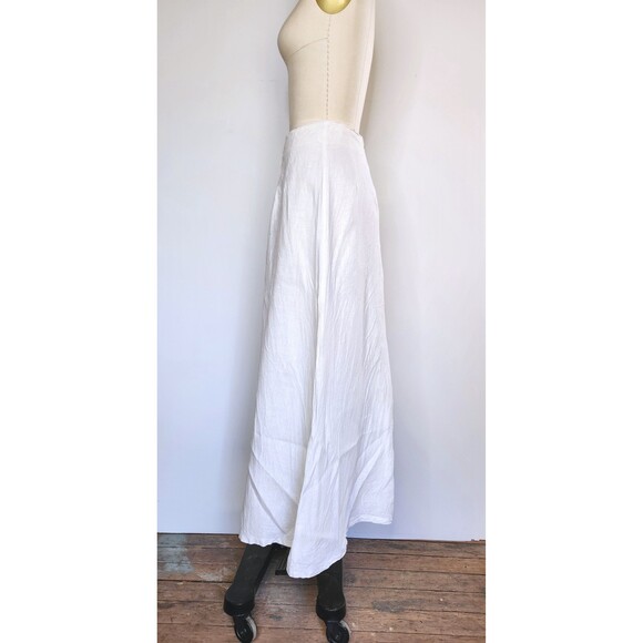 Vintage Off White Linen High Waisted Maxi Skirt by Geoffrey Beene Button Down XS - Picture 6 of 10